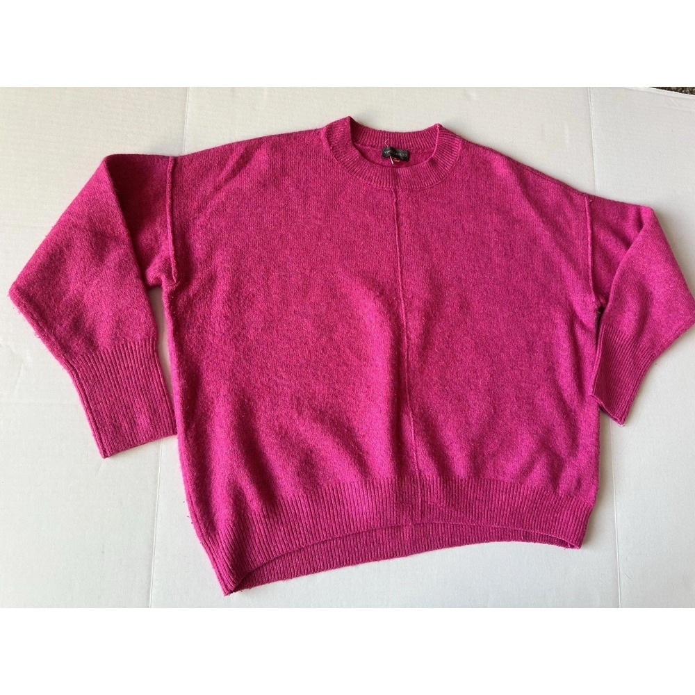 Vince Camuto Womens Pink Heathered Crewneck Seam Front Pullover Sweater Size M - Picture 9 of 10